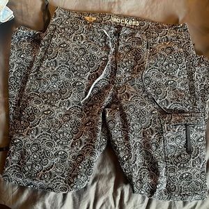 Graphic black and white cargo joggers, w29 l30,
